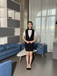 BD-MO-099  訂做透氣網紋西裝面料前台制服  設計職業馬甲套裝    垂順   挺闊   抗皺   手感柔順